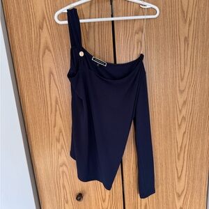 One Sleeve Blue Shirt